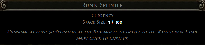 MMOJUGG Path of Exile 2 Runic Splinter *50 Details View of Item Function and Use